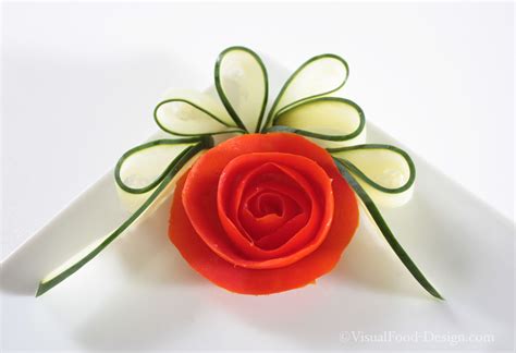 Tomato Rose And Cucumber Bow Veggie Art Fruit And Vegetable Carving