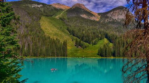 Images Canada Emerald Lake Nature Mountains Forests 2560x1440