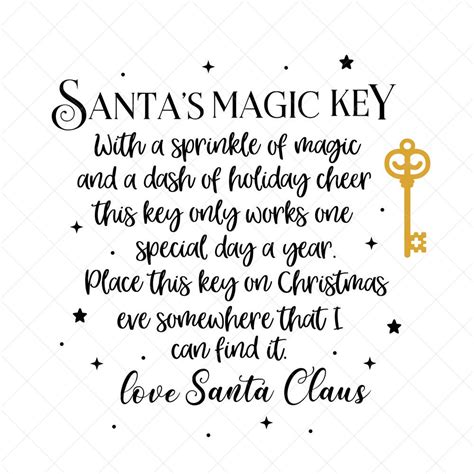 Santas Magic Key Svg Christmas Svg Holiday Svg Png Etsy
