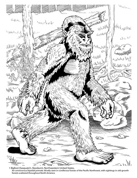 Bigfoot Free Colouring Pages