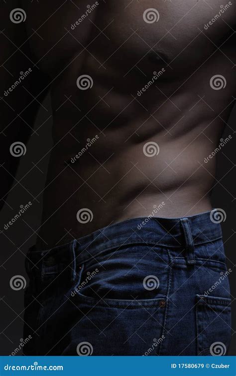 Male Abs Stock Image Image Of Oblique Physique Jeans 17580679