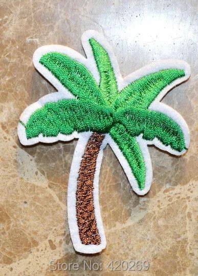 Free Shipping ~ Green Palm Tree Coconut Tropical Iron On Patches Made