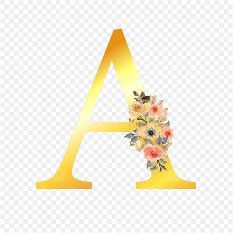 Uma Letra Do Alfabeto Com Floral Png Fundo Padronizar Flor Imagem