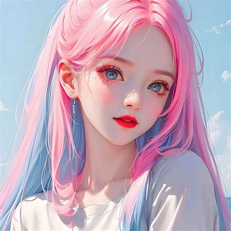 Cute Anime Girl Profile Picture Pink
