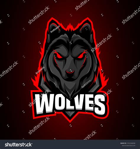 Wolf Mascot Logo Design Esport Sport Stockvector Rechtenvrij
