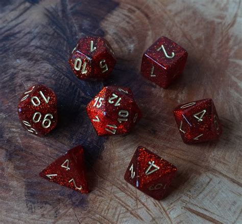 Chessex Glitter Rubygold Polyset Dungeons And Dice