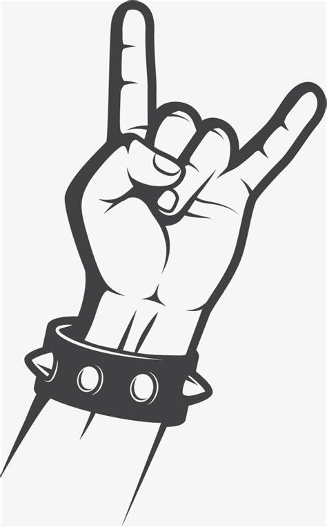Rock Gesture Vector Hand Finger Sketch Png Transparent Clipart Image