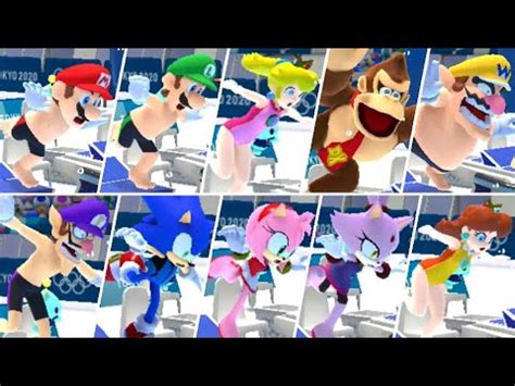 Mario Sonic At The Olympic Games Tokyo All False Start Animations Swimming YouTube