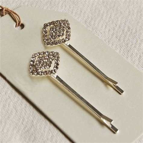 Set Of Two Diamante Hair Slides By Highland Angel