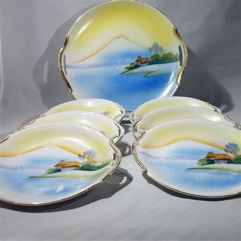 How big is a disposable mini dessert plate? Nippon China S&K Handle Desert Plate Serving Set, Island ...