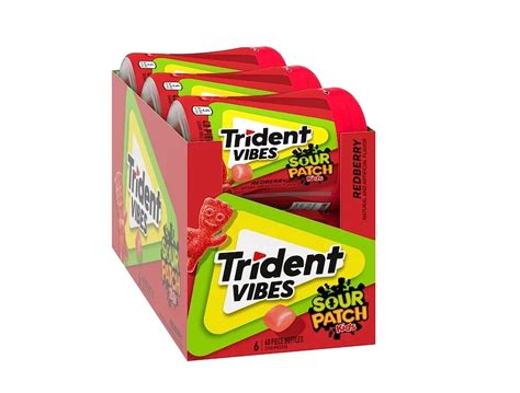 Trident Vibes Sour Patch Kids Redberry Sugar Free Gum 6 40