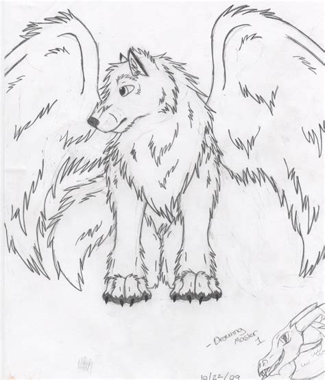 Winged Wolf Sketch Notfinished By Drawingmaster1 On Deviantart