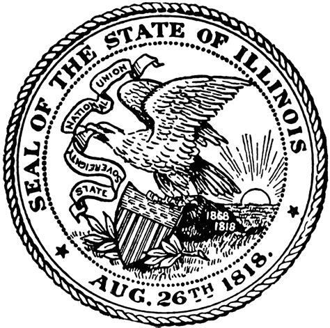 Illinois Seal Hand Drawn Retro Badge Badge Design Illinois