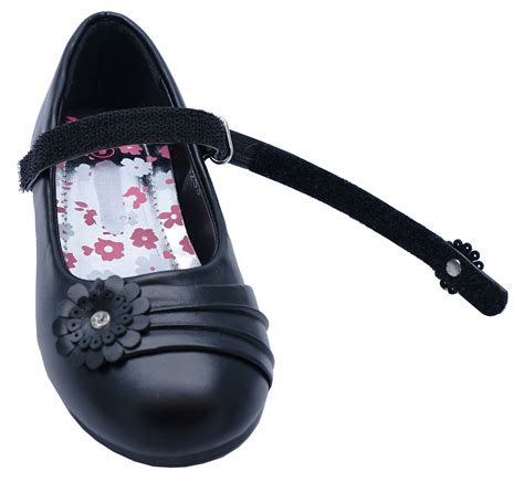 Girls Kids Childrens Black School Pumps Smart Flat Infants Dress Shoes