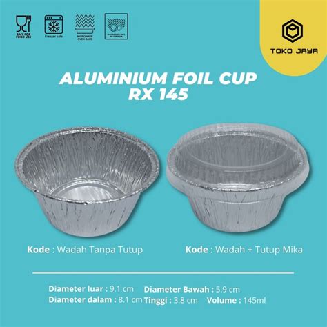 Jual Aluminium Foil Cup Rx 145 Tutup Alumunium Foil Tray Ready