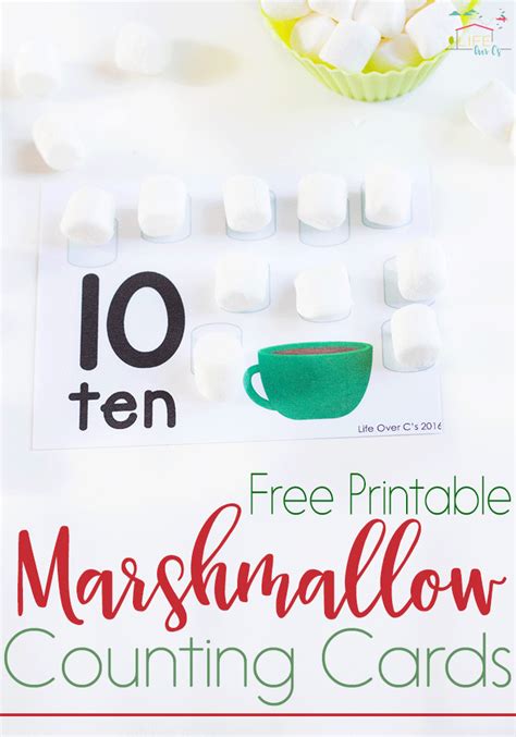Marshmallow Counting Cards For Numbers 1 10 Life Over Cs