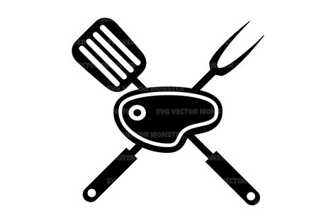 Grill Fork Spatula Steak Meat Svg Graphic By Svgvectormonster