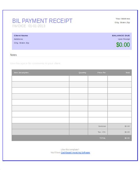 Payment Receipt Format In Excel Excel Templates