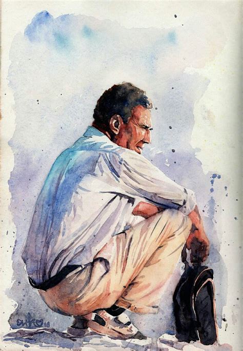 Pin By Mahboob Raja Elham On Elhamyaat Watercolor Portraits Sketch