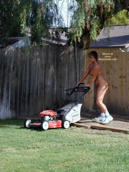 Exhibitionist Wife Mowing The Lawn Naked Porn Sex Picture