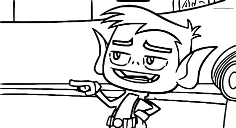 Teen Titans Go Beast Boy You Coloring Page