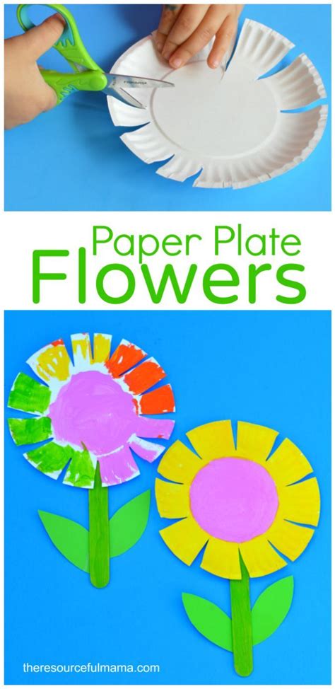 Paper Plate Flower Craft For Kids Preschool Creative Art Crafts