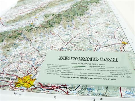 Shenandoah National Park Raised Relief 3d Map