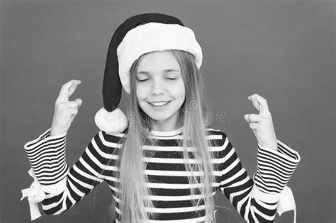 Hope For Best Christmas Party Cheerful Girl Having Fun Christmas Eve