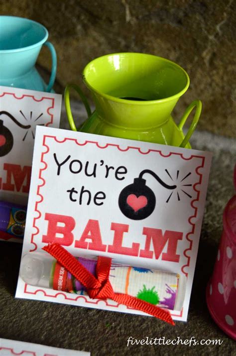 Valentine's day isn't just about celebrating with a romantic partner. Printable Valentines Day Cards - You're The BALM! | Five Little Chefs