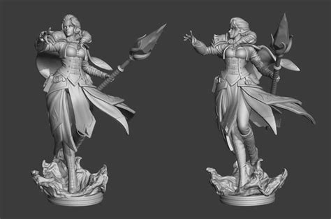 Jaina Proudmoore Warcraft Statue Stl File For 3d Print