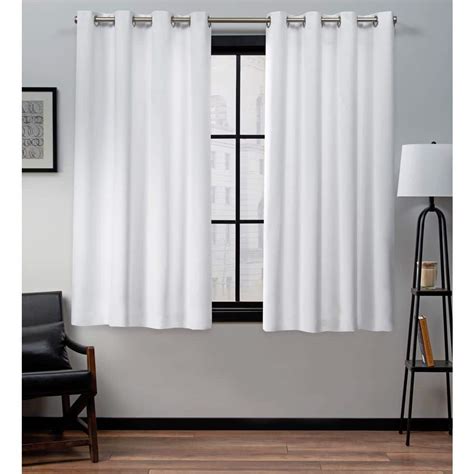 Exclusive Home Academy White Solid Blackout Grommet Top Curtain 52 In
