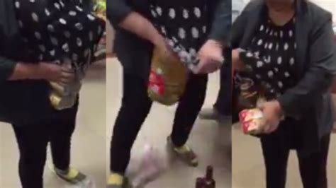 Watch Moment Shoplifter Shows How She Hid Full Basket Of Shopping In
