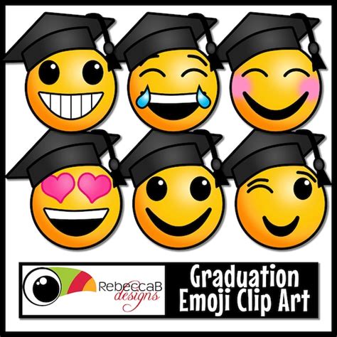 Graduation Clip Art Emoji Faces Graduation Emoji Clip Art