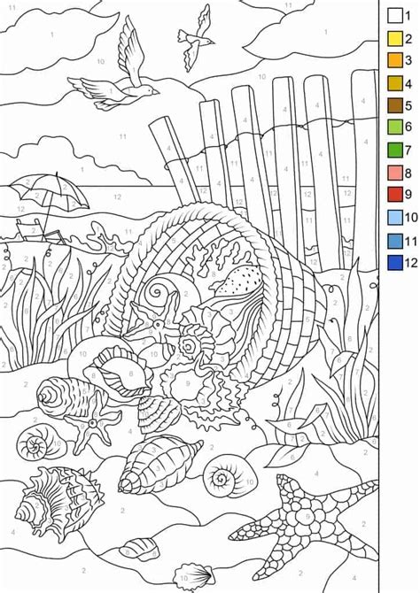 You'll find many types of flowers, daisy (), lily, sunflower, tulip, and a more complex flower at the end.there are quite a few easy and quick color by number worksheets that focus on fine motor skills and are perfect for older toddlers, preschool and kids in kindergarten. Sea Shells - Color Original Style or by Numbers ...