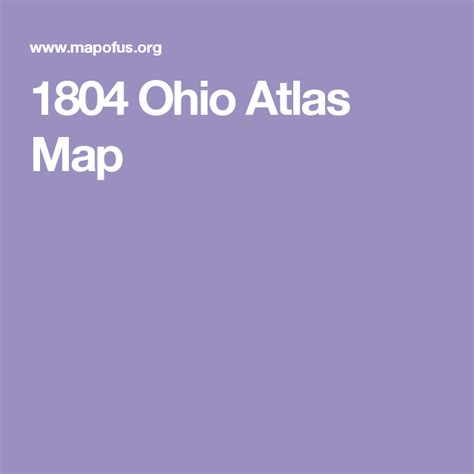 1804 Ohio Atlas Map Atlas Map Map Atlas
