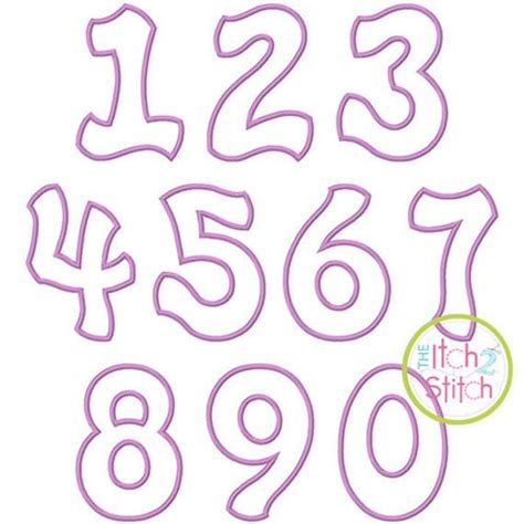 Tally Number Applique Set In Sizes Of 3 4 Etsy Embroidery Fonts