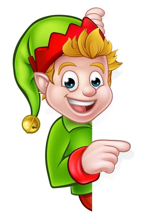 Female Christmas Elf Cartoon Vector Character Pointing And Making Hot