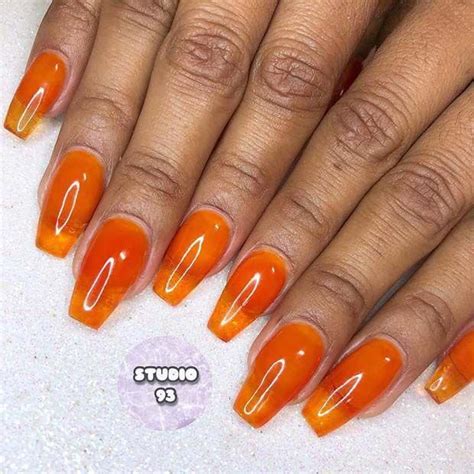 Zesty Orange Jelly Nails Orangenails Orange Nails Orange Acrylic