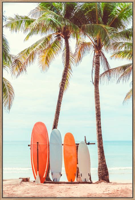 Surfboard Palm Tree Ii Canvas La Grolla
