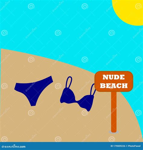 nude beach with bikini stock vector illustration of vector 179009226