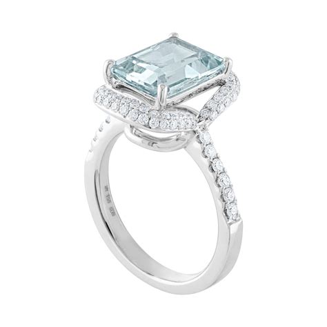 Carat Aquamarine And Diamond Gold Ring For Sale At Stdibs
