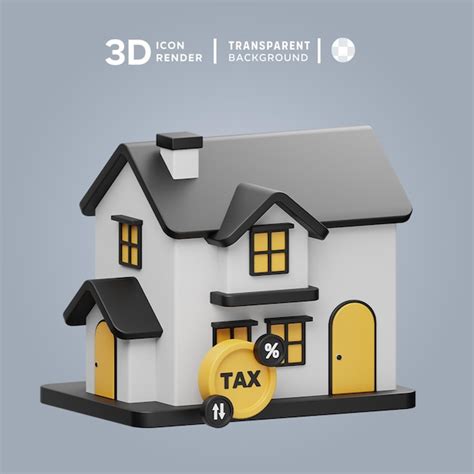 Premium Psd Psd House Tax D Illustration