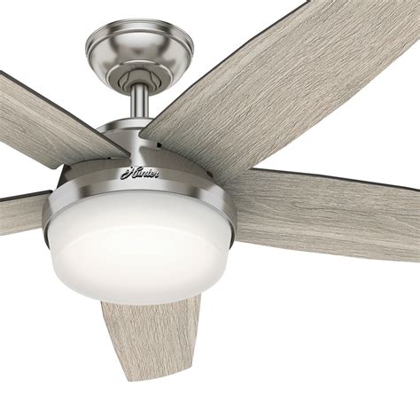 Hunter Fan 52 Inch Contemporary Brushed Nickel Ceiling Fan W Light And