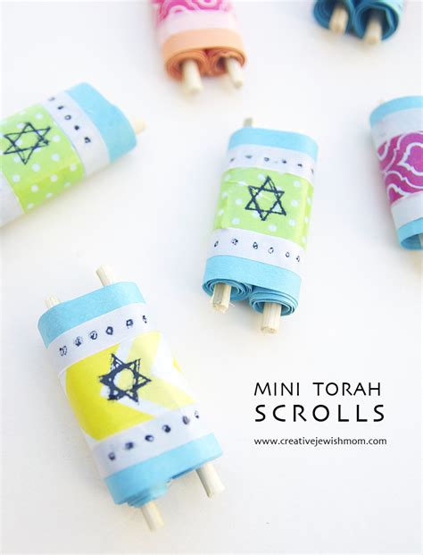 Mini Torah Scrolls Craft For Simchat Torah Creative Jewish Mom