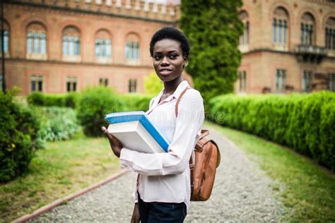 Young Attractive African University Student On Campus Stock Image