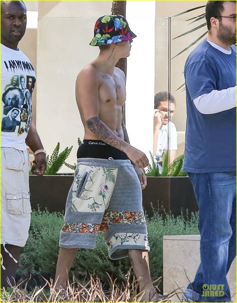 Justin Bieber Shows Off Major Confidence By Going Shirtless Floral