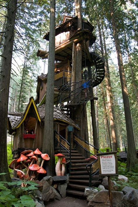 Three Story Tree House The Enchanted Forest Revelstoke British