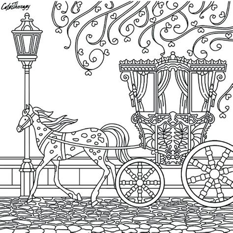 Horse Carriage Coloring Pages At Free Printable