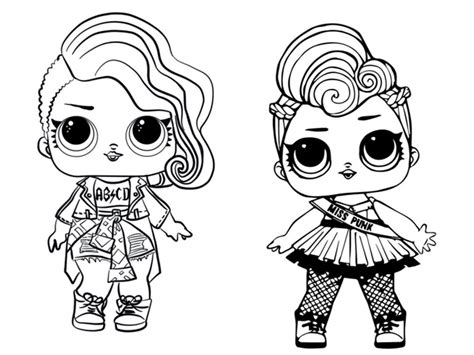 Coloring page Lol Surprise Doll : LOL Surprise Doll Rocker and LOL Doll
