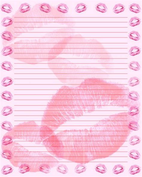Kisses Stationary By TomTomBurrito Hojas Decoradas De Amor Hojas